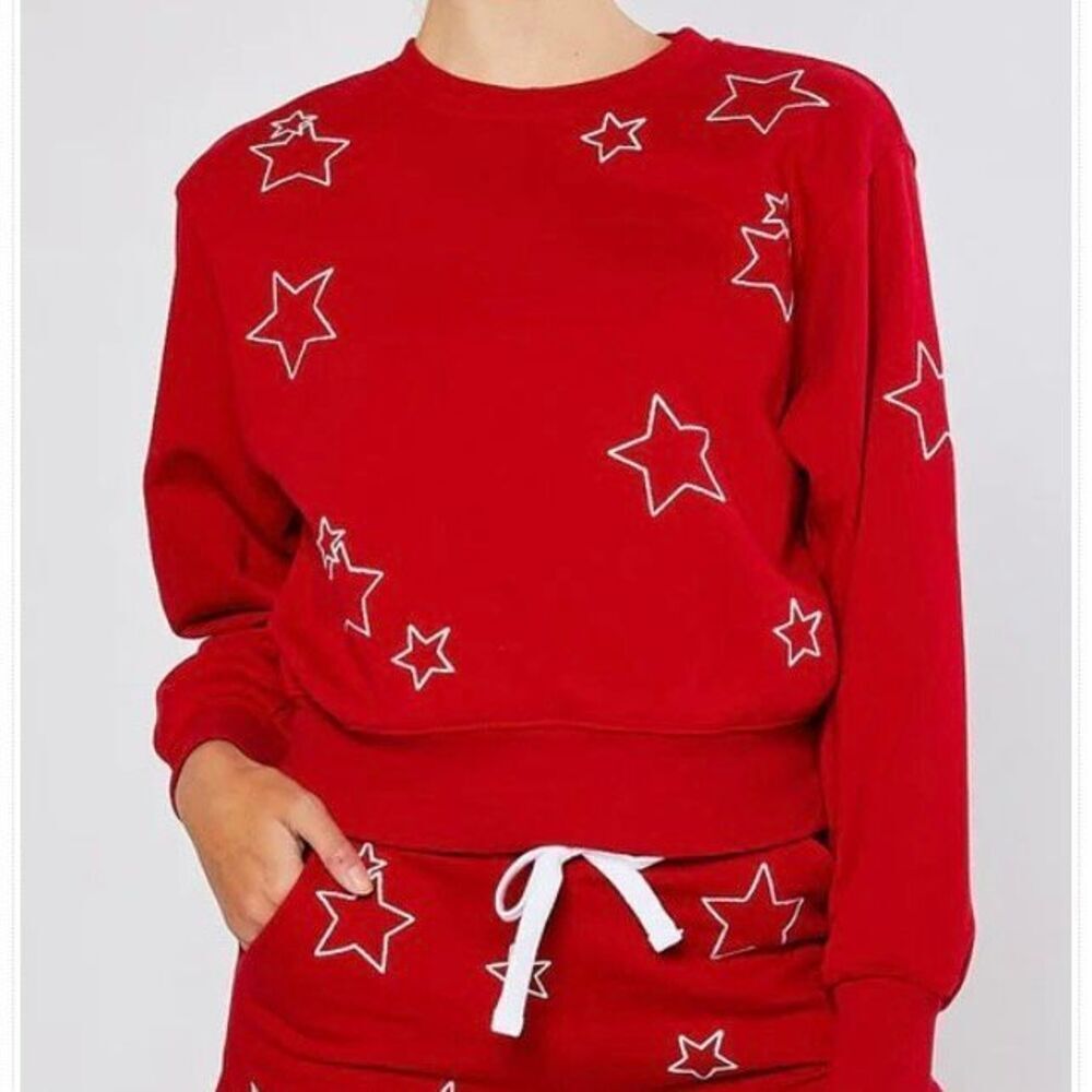 NWT Reflex Ultra Soft Fleece Sweatshirt (Red Stars) - Small